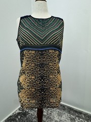 CAbi Mixed Pattern Sleeveless Top Size M