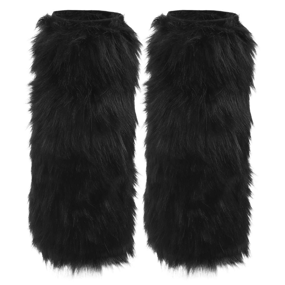 Leg Warmers Winter Womens Boot Covers Furry Solid Co Faux Fur Soft Foot Sleeve