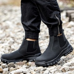 Waterproof Work Boots for Men Slip-on Steel Toe Shoes Safety footwear Anti-slip
