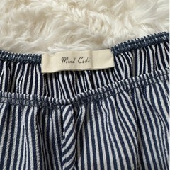 Mind Code Womens Navy White Striped Off Shoulder Boho Blouse Top Size M P211