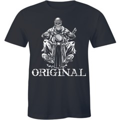 Original Old School Skeleton Ghost Biker Chopper Motorcycle Rider T-shirt Tee