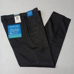 Haggar Men&rsquo;s All Day Comfort Slim-Straight Fit Pants Size 32×30 Black New