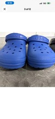 Crocs J5 2 Pairs Junior Size 5 Fleece Lined Crocs, Black Lined Royal Blue Lined