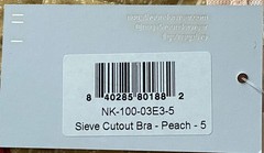 NEGATIVE brand « sieve » cutout wireless bra, peach, size 5. NWT See Size chart!