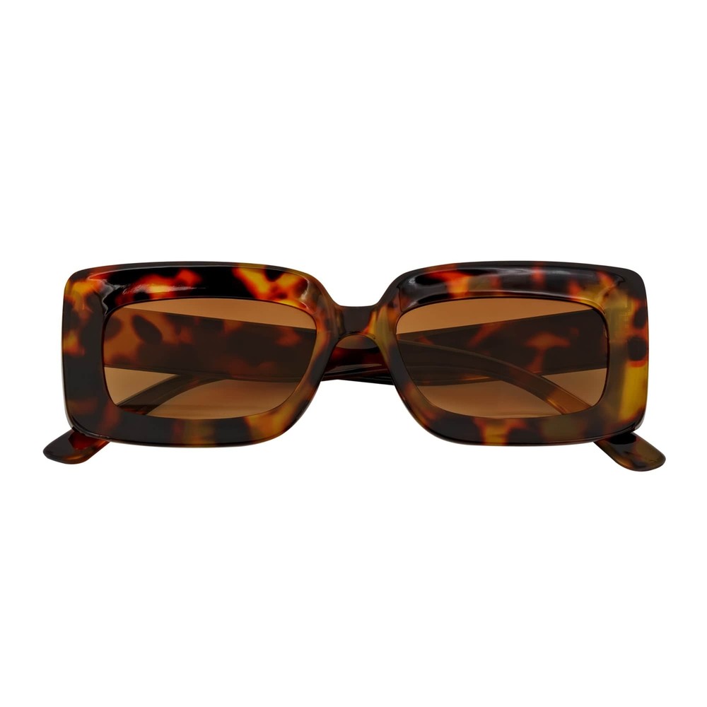 MOD – Small Thick Rectangle Retro 90s Style Sunglasses Tortoise Brown Tint