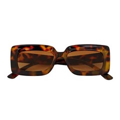 MOD – Small Thick Rectangle Retro 90s Style Sunglasses Tortoise Brown Tint