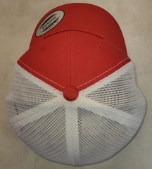 Bush Hog Patch on Yupoong 6606 Classics Trucker Hat Snapback Red/White