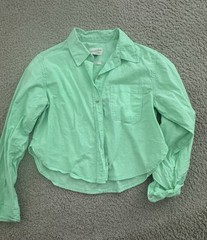 Universal Thread Lime Green Cropped Button Down Size S