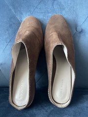 COLE HAAN Womens 9 Brown Suede Clogs Leather Slides Mules Slip On Shoes Walkbase
