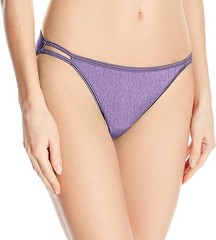 4 pairs VANITY FAIR String Bikini ILLUMINATION 18108 Panty Solid Colors 8 / XL