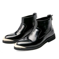 Mens Ankle Boots Metal Steel Toe Chelsea Dress Shoes Vintage Western Cowboy 2026