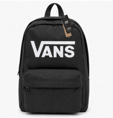 Vans Black Logo Backpack School Book Bag Travel Daypack 16&Prime; NWT Unisex