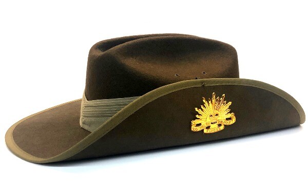 Australian Army Style Slouch Hat + Rising Sun Badge – 57cm / 58cm / 59cm / 60cm