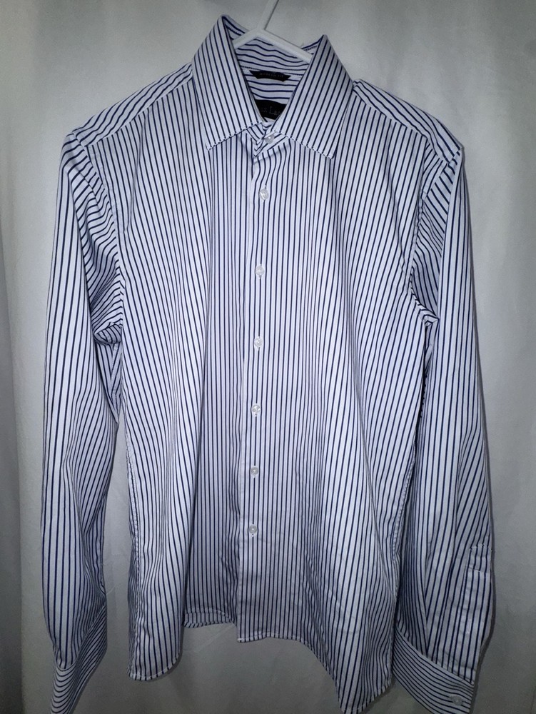 Christian Lacroix Men&rsquo;s Blue Striped Modern Fit Dress Shirt