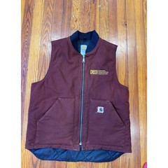Carhartt V02 CLY Arctic Vest Mens Large Tall Clay Burgundy Duck Canvas Made USA
