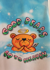 Teddy Fresh “Good Bears Go to Heaven” Tank Top S– Angel Bear Graphic