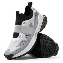 FitVille Mens Slip On Hiking Sneakers Wide Width Non-Slip Trekking Walking Shoes