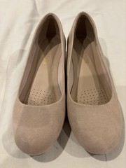 Dream Pairs Shoes Womens 7.5 Debbie Wedge Pumps Beige Comfort Slip On Casual