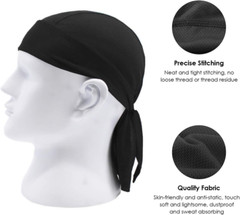 Cooling Motorcycle Wrap Biker Du Do Black Bandana Doo Rag Head Skull Cap Durag