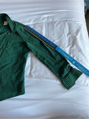 Faded Glory Green & Black Checkered Long Sleeve Gingham Button Up Shirt Size S