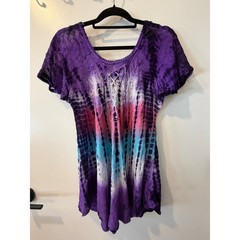 Vintage Advanced Apparels Tie-Dye T-Shirt Bohemian Fun Flowy Summer Top