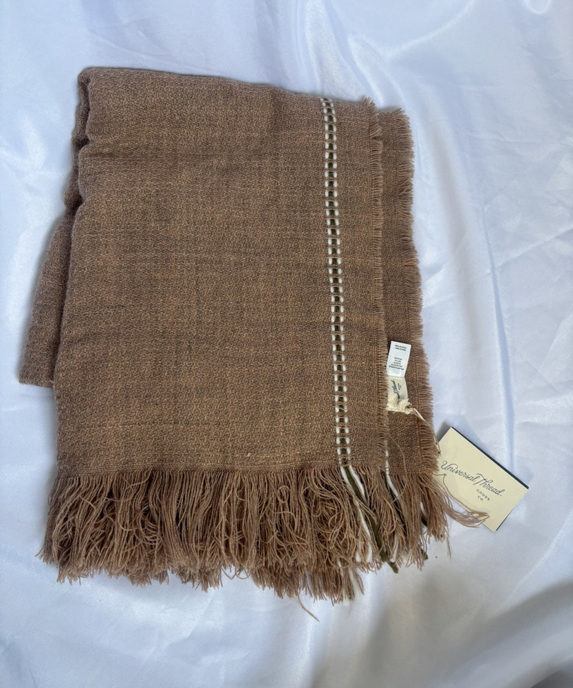 Universal Thread Brown Solid Knit Scarf with Fringe – Women&rsquo;s Acrylic Blend NWT