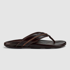 Mens Leather Beach Sandals Dark Java Brown Summer Comfort Slide Shoes 8-14