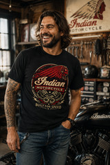 Indian Motorcycle Logo T-Shirt Men’s Heavy Cotton Graphic Tee