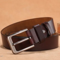 Men&rsquo;s Genuine Leather Belt – High Quality Pin Buckle Waist Strap for Jeans & Cas
