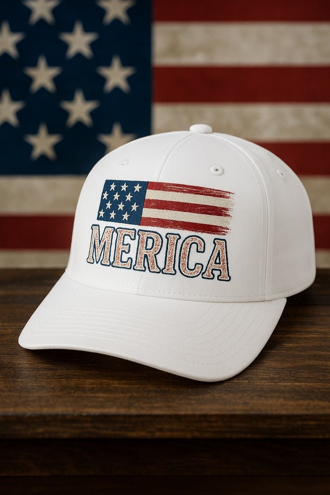 Merica Hat – Patriotic American Flag Baseball Cap – Freedom Trucker Style
