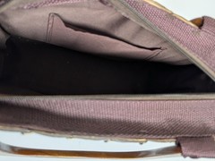 Handcrafted Brown Woven Coconut Shell Purse with Wooden Handles & Zipper Closure