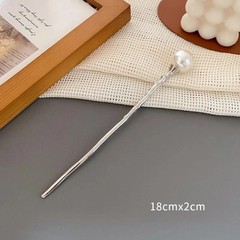 New Pearl Hair Sticks Korean Women Elegant Fashion Metal Hairpins Hair Forks Bun