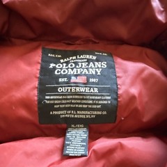 Polo Jeans Company Men&rsquo;s XL Insulated Down Puffer Jacket Black Red Lined