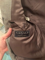 Men&rsquo;s Canali 2 Button Sports Coat Size 40R in Gray Hounds Tooth