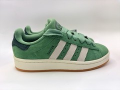 Brand New adidas Campus Teens Suede Low Top Lace Up Sneakers Green/White 5Y/6.5W