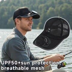 Outdoor Solar Fan Cap With USB Charging – 3-Speed Cooling Hat For Fishing Beach