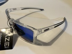 RAZE Eyewear Sunglasses Journey mirrored blue lens clear frame 26922