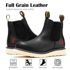 ROCKROOSTER Walker 6&Prime; Soft Toe Work Boots -Wedge Sole, Arch Support Anti-Fatigue