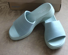 CLARKS CLOUDSTEPPERS WASHABLE SLIDE SANDAL DRIFT TWIST MINT 8 1/2 M