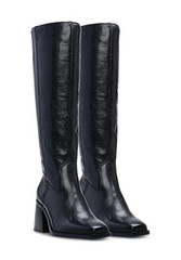 5M Vince Camuto Sangeti Narrow Calf Stacked Heel Knee High Boot, Dark Mahogany