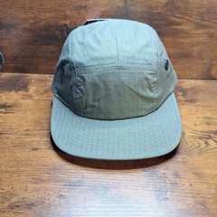 Short Brim 5 Panel Hat Adjustable Strap Cap Green Hat | Polyester Cap