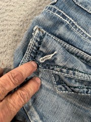 Request Jeans Men&rsquo;s 34×31 Blue Denim Bootcut Distressed Faded Grunge Skater Y2K