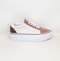 Vans Old Skool Stackform Platform Shoe Sneaker Earthy Blocking Womens Size NEW