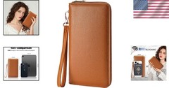 Chic Women&rsquo;s RFID Blocking Leather Clutch Wallet – Large Capacity Design