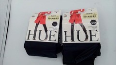 4 Pairs HUE Women&rsquo;s Total Opaque Control Top Tights 40 Den, Black & Navy Size 4