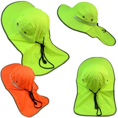 Neck Flap Boonie High Visibility Safety Reflective Waterproof Bucket Hat Cap LOT