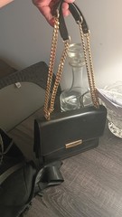 Michael Kors Black Shoulder Bag, Gold Hardware Chain Must See