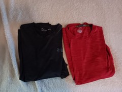 Set of 2 Men&rsquo;s Athletic/Work Out T-Shirts by Under Armour and Tek Gear, Size L