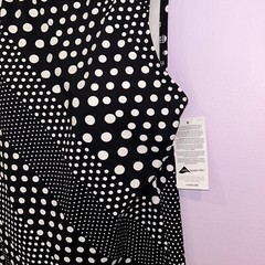 Land&rsquo;s End Women&rsquo;s size 10 Pop Black Diagonal Dot High Neck Tankini Swim Top NWT
