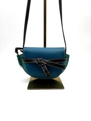 Loewe Pre-Owned Authentic Gate Saddle Bag Blue 13*8*11cm